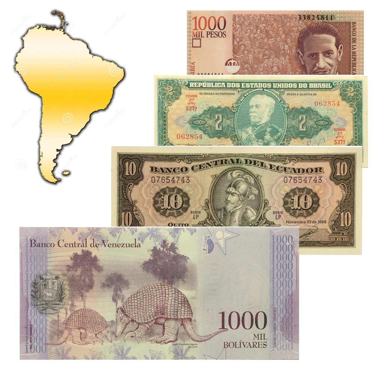 Южная Америка - Банкноты